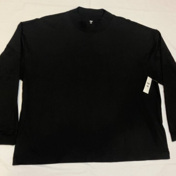 Mode of One Mens Long Sleeve Oversized Fit Tshirt Deep Black Size XXL - Picture 3 of 7